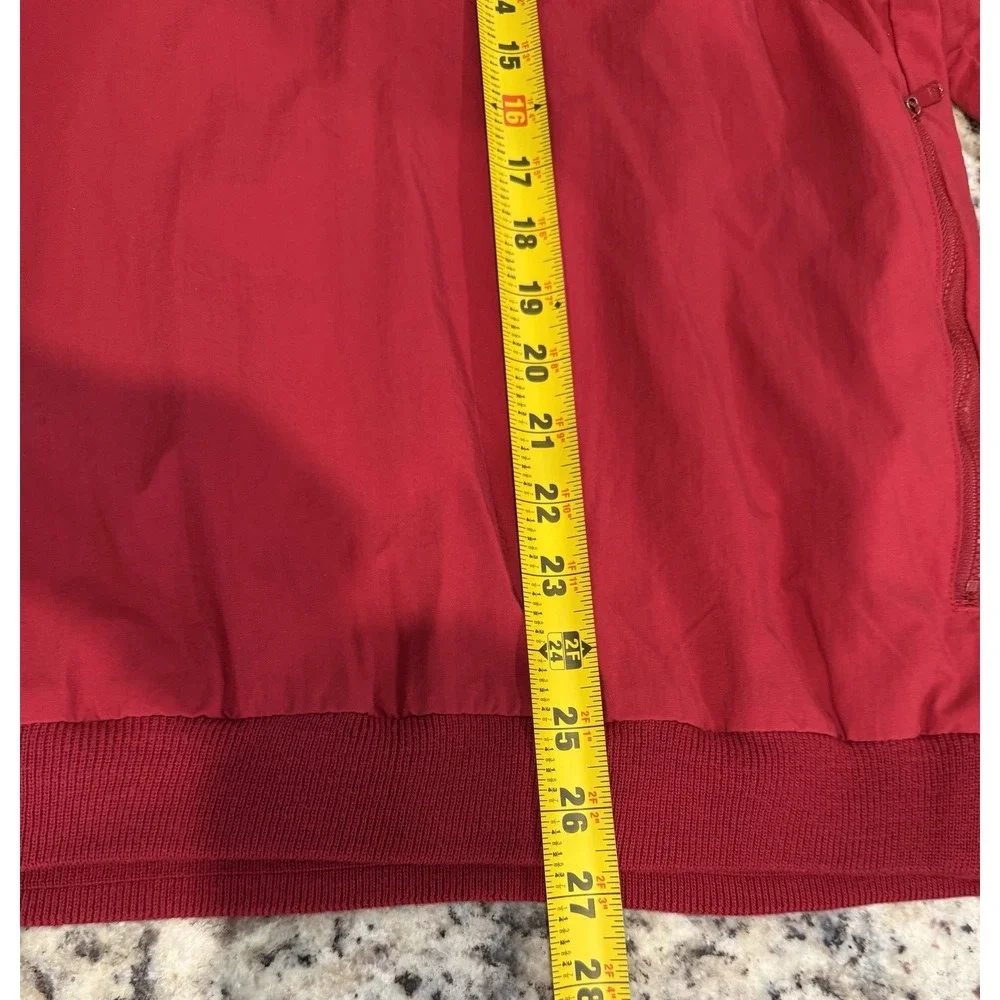 Vintage 90s IZOD V-Neck Windbreaker Pullover Red Medium Gorpcore Golf Jacket